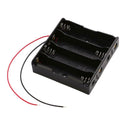 Plastic AA Battery Storage Box 4 Slot DIY Batteries Clip with Wire Lead Pin