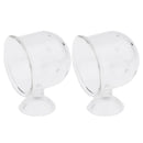 2Pcs Aquarium Fish Tank Feeding Glass Cup Aquatic Plant Crystal Holder Feeder