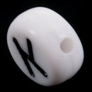 1000 White Mixed Letter/ Alphabet Acrylic Beads 7mm(1/4 inch) S8L9