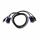 Switch 1.5M Long 15 Pin VGA Male to Male USB A/B Cable Cord