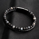 Trendy Men Braslet Double Layer Leather Braclet Present for Men