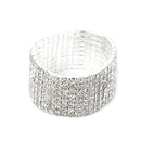 Ladies Sparing Sier 8 Row Rhinestone Stretchy Bracelet Bangle Party Prom