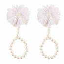 Fashion Baby girl Artificial Pearls Chiffon Barefoot Toddler Foot Flower Be Z8Y9