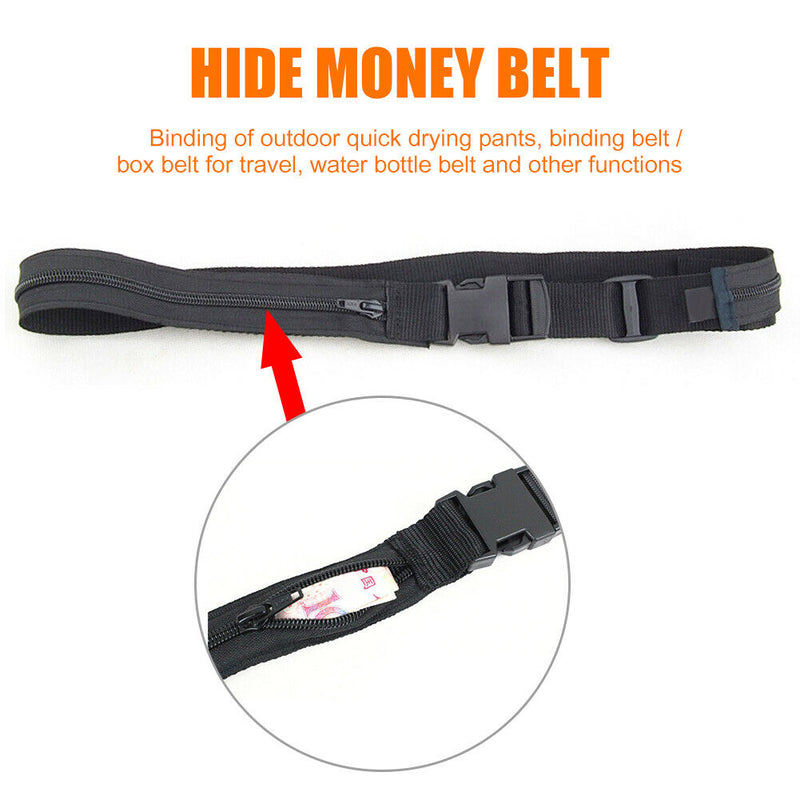 Outdoor Molle Sports Belt Combat Zipper Hidden Money Waistband with Buckle