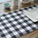 DIY Black and White Plaid Table Runner Simple Cotton Linen Stripes Table Ru W8M8