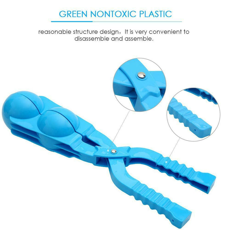 2pcs Plastic Snowball Clip Snow Ball Mold for Kids Outdoor Snowball Fight