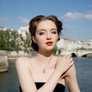 Elegant Women Shining Rhinestone Round Pendant Necklace Jewelry Gifts Decor