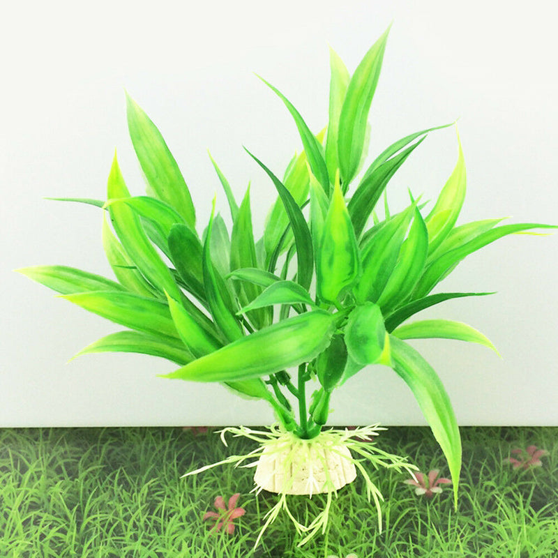 Water Grass Green Plant Ornament For Fish Tank Artificial Plastic Aquarium NEW