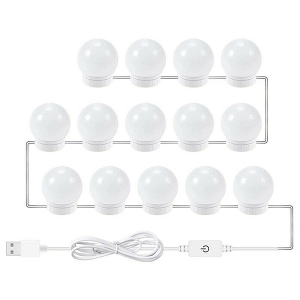 Led Vanity Mirror Lights Kit With 14 Dimmable Light Bulbs For Makeup Vanity K8N7