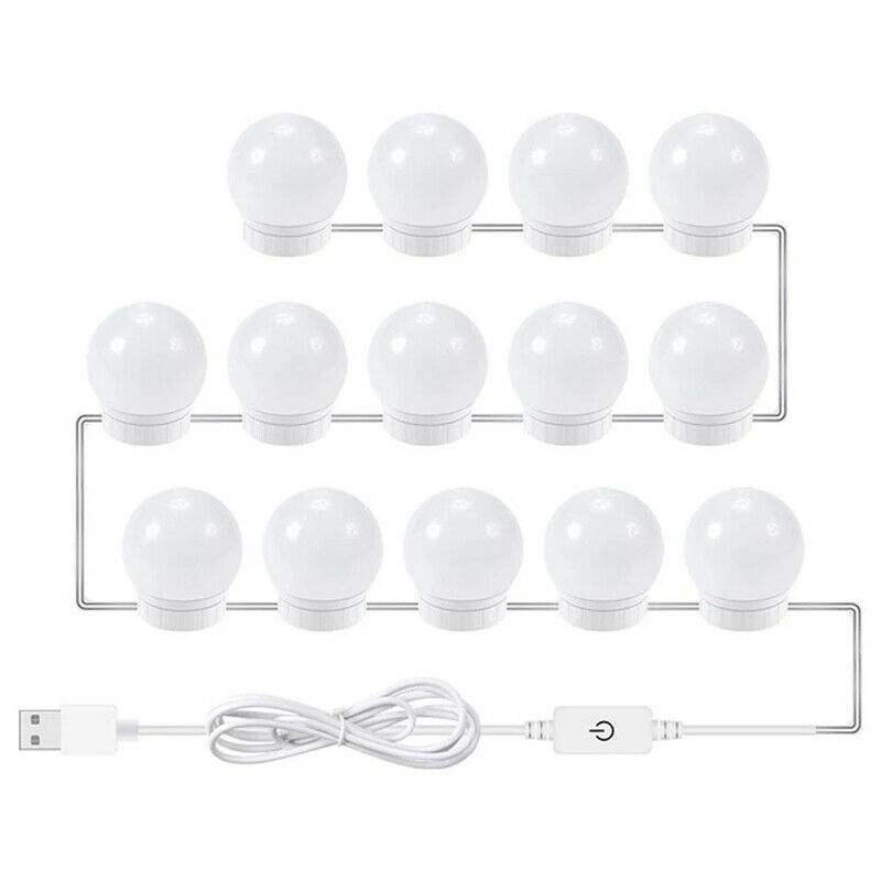 Led Vanity Mirror Lights Kit With 14 Dimmable Light Bulbs For Makeup Vanity K8N7