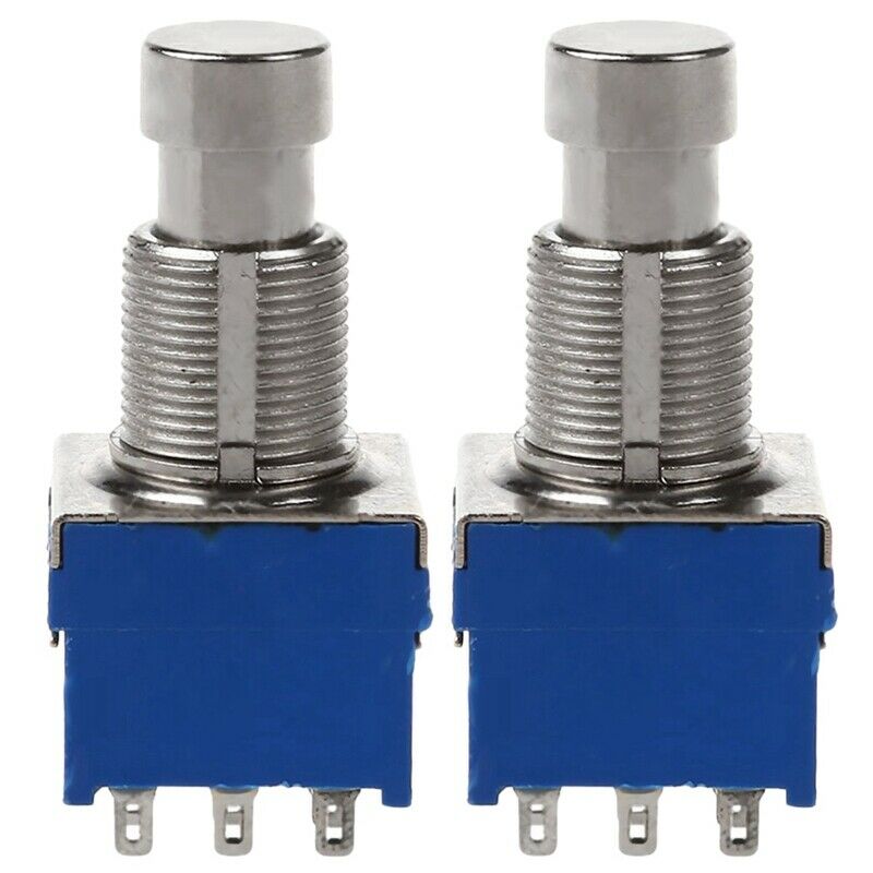 2Pcs Guitar Effect Switches 9-Pin 3Pdt Guitar Effects Pedal Box Stomp Foot