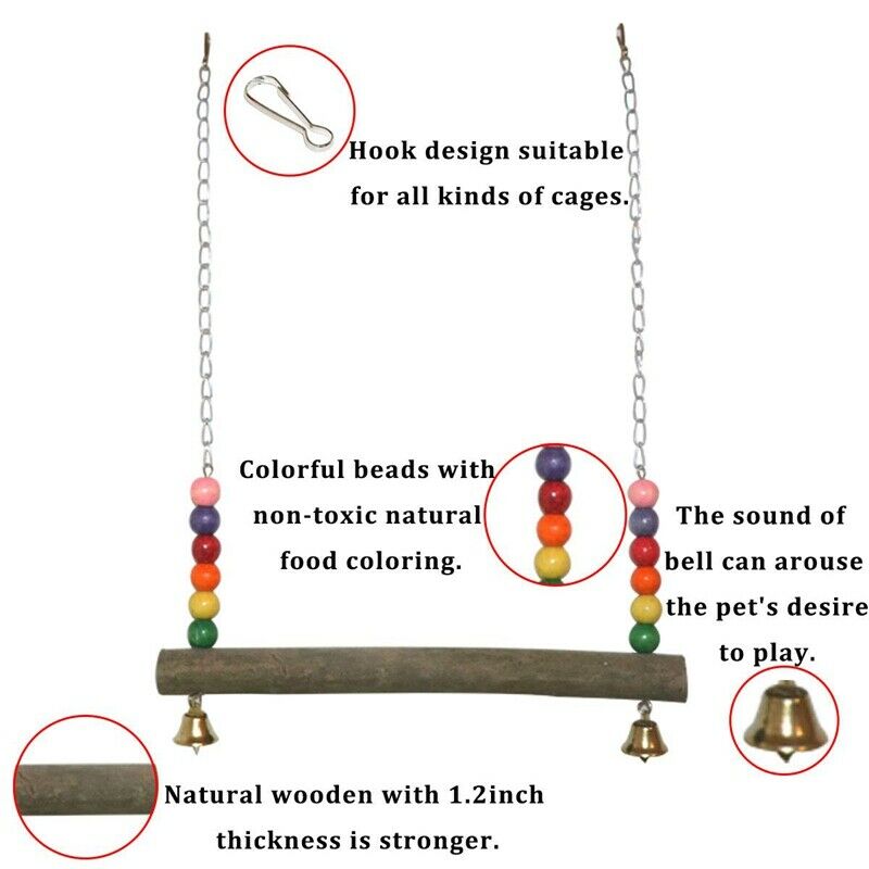 Chicken Swing Wooden Colorful Chicken Toys For Hens Bird Parrot Trainning L