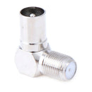 2pcs Right Angle F Female to 9.5 TV Male Aerial Antenna Plug Connector Adap Gw