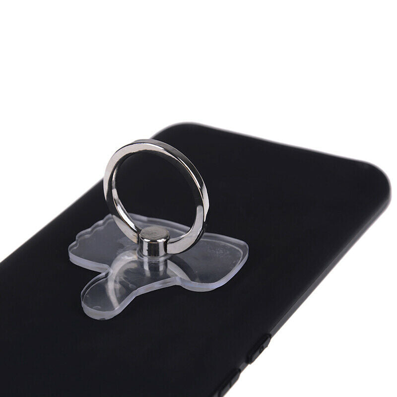 Universal transparent mobile phone finger ring holder stand random
