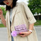 Women Mini Messenger Bags Alligator PU Retro Chain Shoulder Purse (Purple)