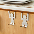8 Pack over the Cabinet Door Hook Lovers Shaped Hanging Hooks for Kitchen,