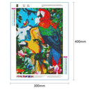 5D DIY Full Drill Diamond Painting Colorful Parrots Cross Stitch Embroidery