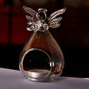 Set of 2Cute Clear Glass Angel Shape Flower Plant Hanging Vase Wedding Deco O1L1