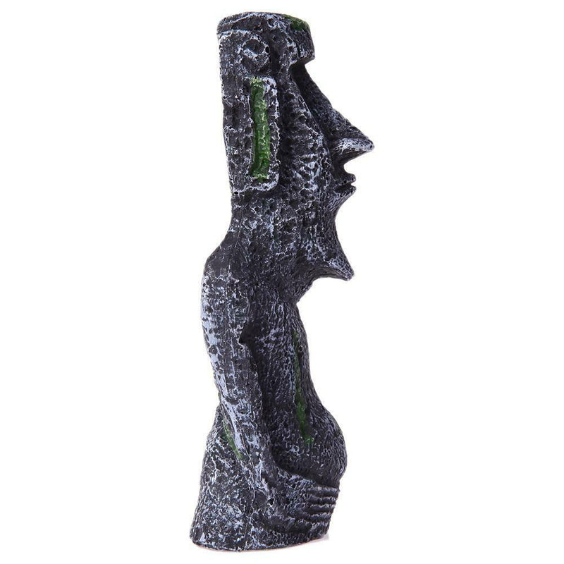 Fish Tank Landscaping Artificial Easter Island Statue Decoration(Big)