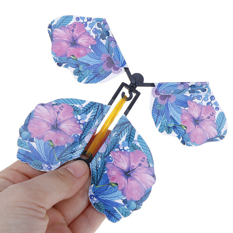 Magic Flying in the Book Butterfly Rubber Band Powered Wind Up Butterfly To3C