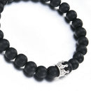 2Pcs King Queen Crown Couple Bracelets His And Her Friendship 8mm Beads Bracelet