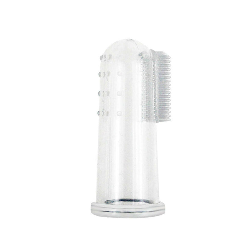 Pets Finger Toothbrush for Dog Cat Clear Silicone Tooth Hygiene Brushes