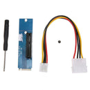 M.2 NGFF SSD to PCI-E 4X Converter Adapter Card with Power Cable Blue Connectors