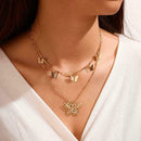 Elegant Double Layer Butterfly Choker Chain Pendant Women Favor Necklace Gi U2S2