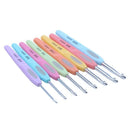 8pcs Colorful Soft Plastic Handle Alumina Crochet Hooks Knitting Needles Se