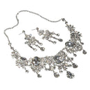 Luxurious Diamante Rhinestone Crystal Necklace Earring Set for Wedding Part A