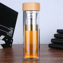 Travel Drinkware Portable Double Wall Glass Tea Bottle Tea Infuser Glass Tu