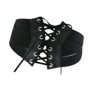 Women's Lace up Wide Belts Elastic Stretch Cinch Band Wrap Dress Decorative