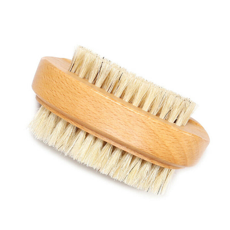 Wooden Nail Brush For Manicure & Pedicure Scrubbing Clean Bristles Both Sides Cy