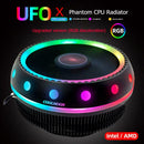 Coolmoon CPU Cooler Gorgeous RGB Color Change Quiet Desktop Case Heatsink Fan