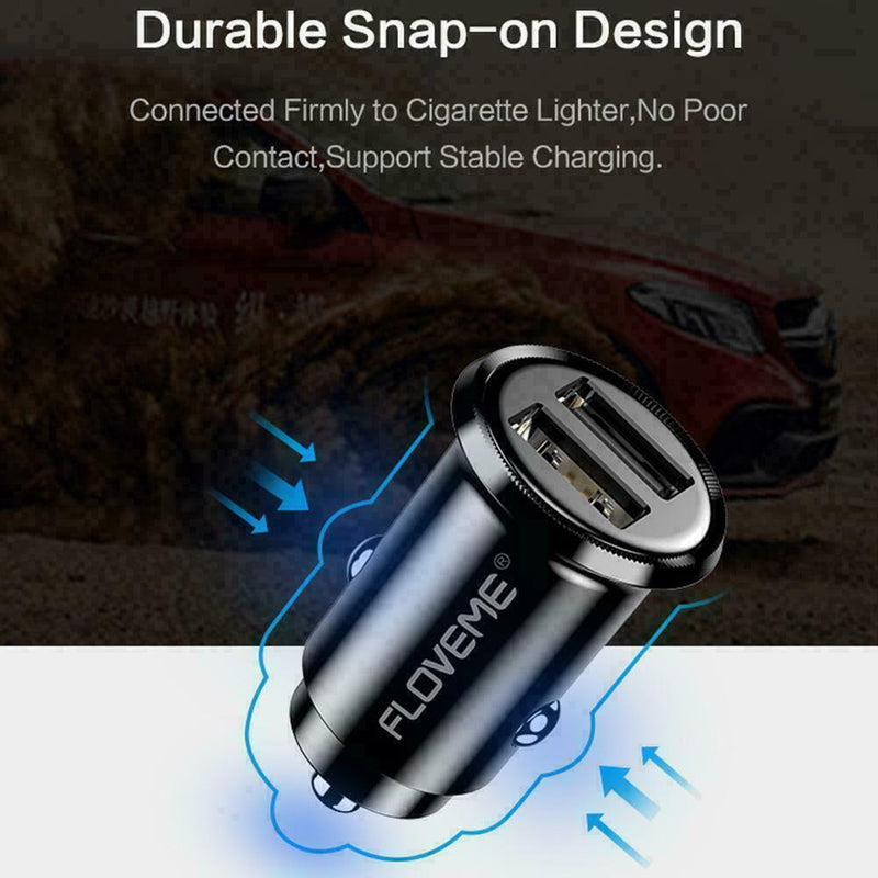Mini Dual USB Car Charger Auto Vehicle 3.1A Fast Charging Adapter Kits Pre I4N0