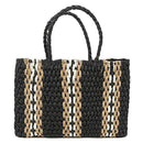 New Portable Square Stripe Straw Bag Fashion Large Capacity Woven Shoulder