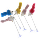 Plastic Cat Toys Feather Funny Cat Mice Shape False Mouse Bottom Sucker Elasti3C