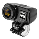 2 USB Motorcycle Waterproof Mobile Phone Charger Socket Connector Yellow