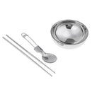 Portable Travel Set Stainless Steel Bowl Chopsticks Spoon Camping Tableware Set