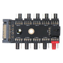 12V 10Way 4pin Fan Hub Speed Control Regulator CPU Fan Interface For PC OZ