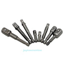 8Pcs Socket Bits Adapter Set Hex Drill Nut Driver Power Bar Shank 1/4" 3/8" 1/2"