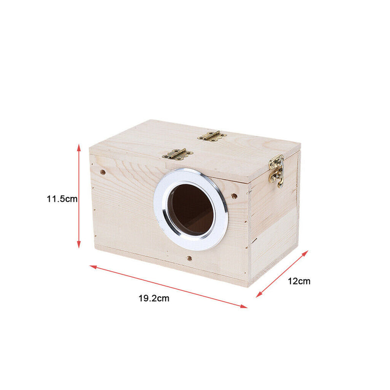 Wooden Cage House Breeding Box Nest For Canary Parakeet Cockatiels Right Open