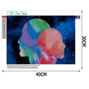 DIY Abstract Head Diamond Painting Embroidery Round Rhinestone Cross Stitch
