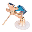 Blue Crystal Rhinestone Enamel Bow Ear Stud Bowknot Earring GiftWomenJewelry 3C
