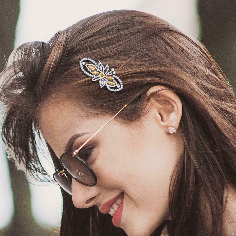 3pcs Girls DIY Diamond Hair Clip Butterfly Hollow Hairpin Elegant Barrettes A