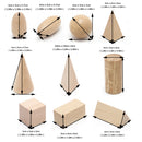 10Pcs Wooden Geometric Solids Shape Learning Resources Cognitive Toys With Bag