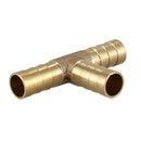 Brass T Hose Barb Connector Adapter for 10mm Inner Dia Air Gas Pipe