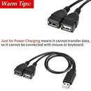 USB Splitter Cable, USB 2.0 A Male to Dual USB Female Jack Y Splitter Charg