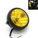 Motorcycle Black Metal Retro Front Headlight For GN125 Cafe Racer Bobber Cus BX