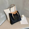 Fashion PU Handbag Women Totes Simple Large Capacity Shoulder Bag (Black)